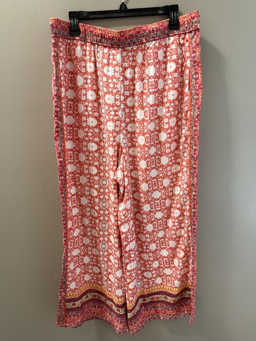 Philosophy Republic Cottagecore Boho Orange Pink Medallion Wide Leg Pants XL